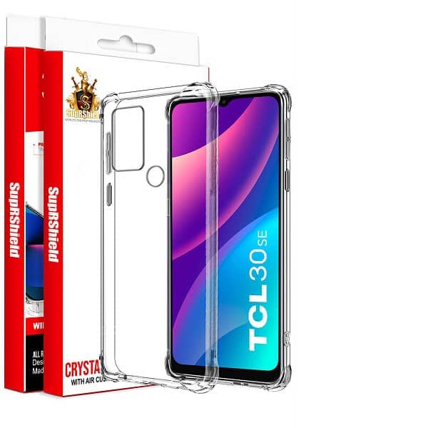 For TCL 30 SE SupRShield Clear Case Shockproof Tough Gel Clear Transparent Air Cushion Cover (Transparent) For TCL 30 SE SupRShield Clear Case Shockproof Tough Gel Clear Transparent Air Cushion Cover (Transparent)